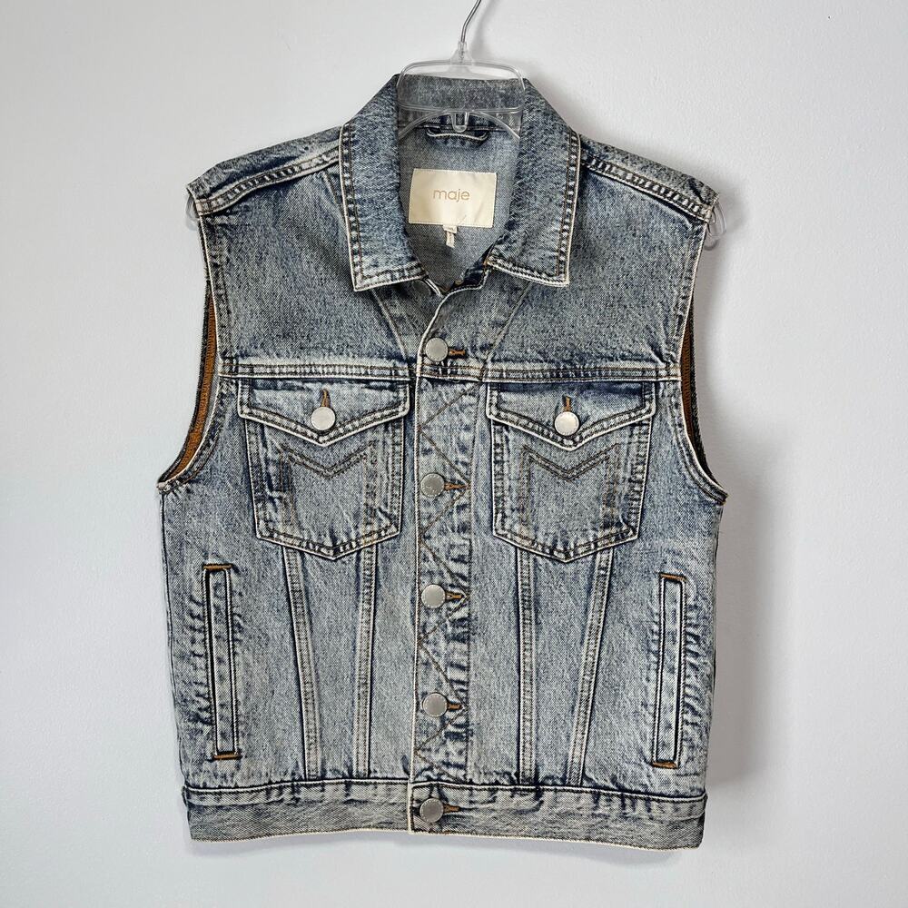 Maje Benedicte Denim Jean Vest 38